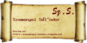 Szemenyei Sándor névjegykártya