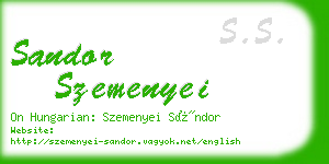 sandor szemenyei business card